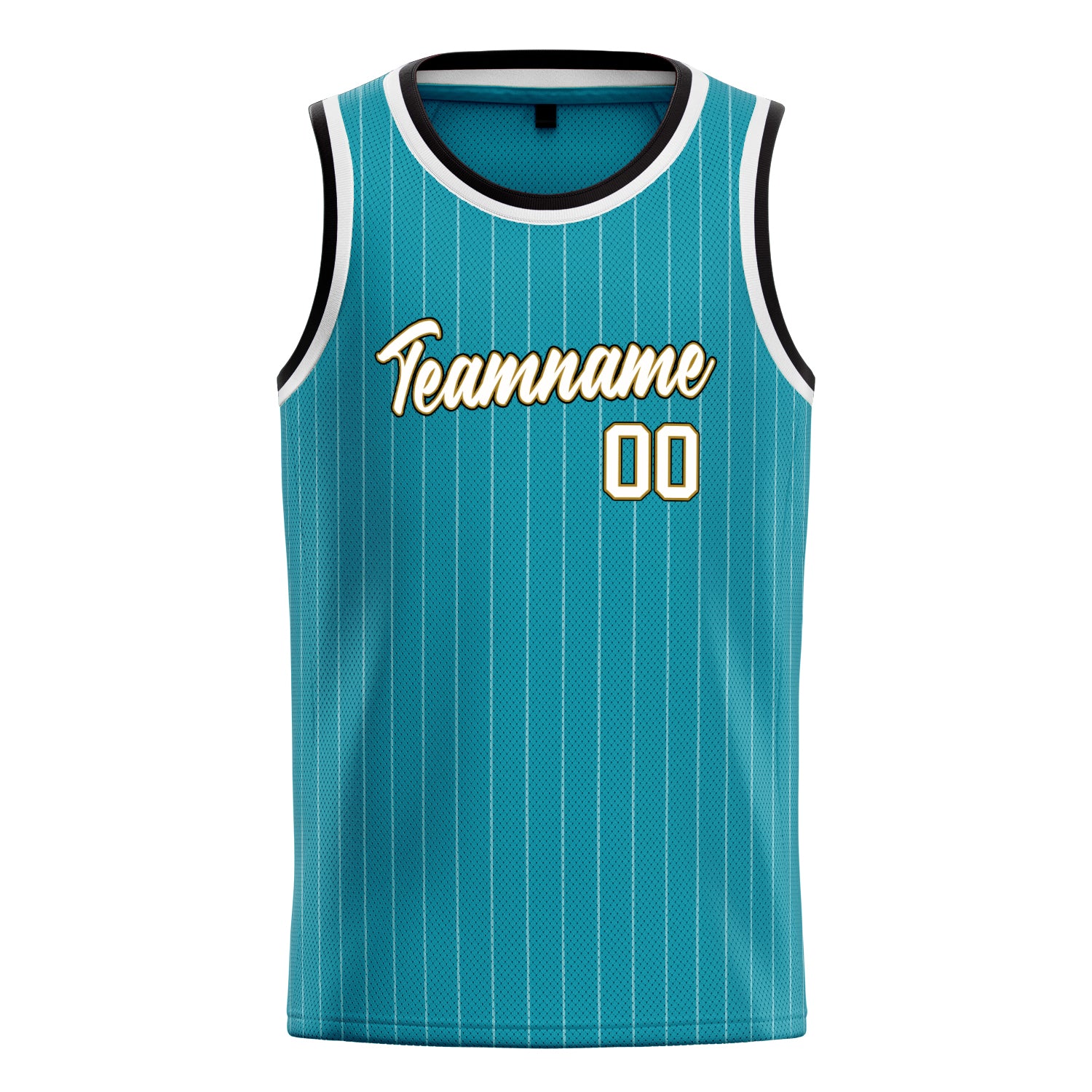Personalized Teal & White Pinstripe Basketball Jersey