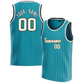 Personalized Teal & White Pinstripe Basketball Jersey