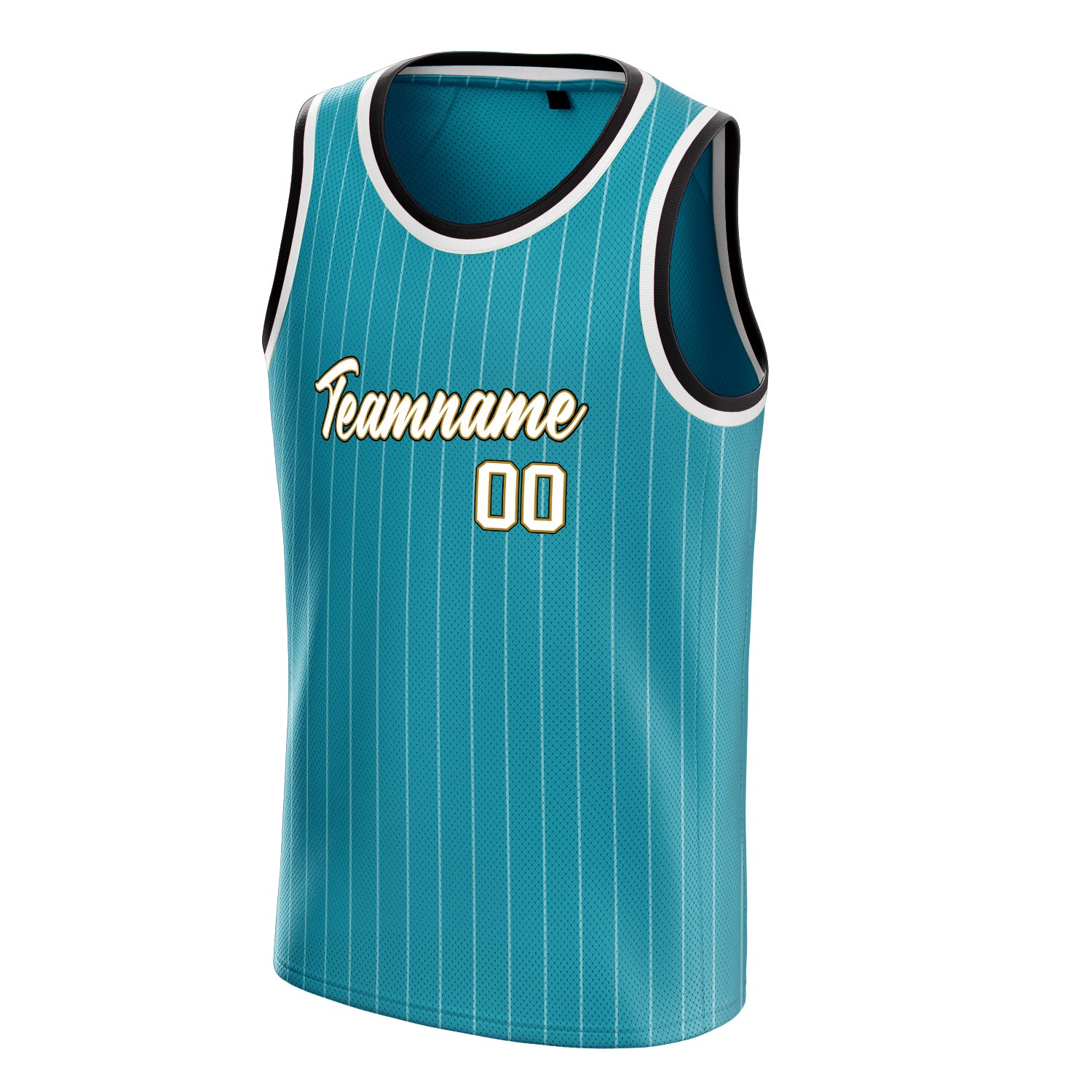 Personalized Teal & White Pinstripe Basketball Jersey