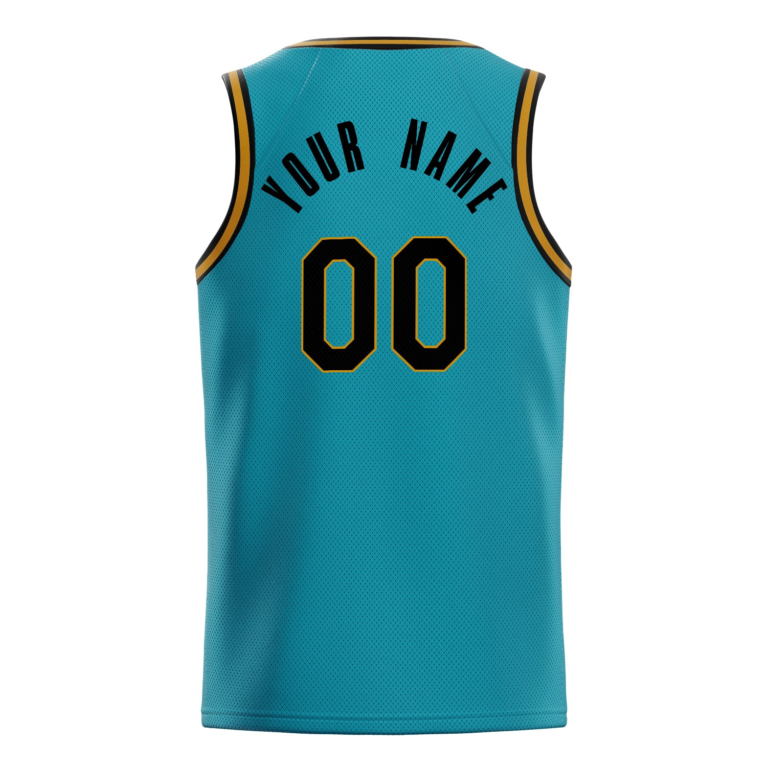Personalized Teal & Black Solid Color Basketball Jersey