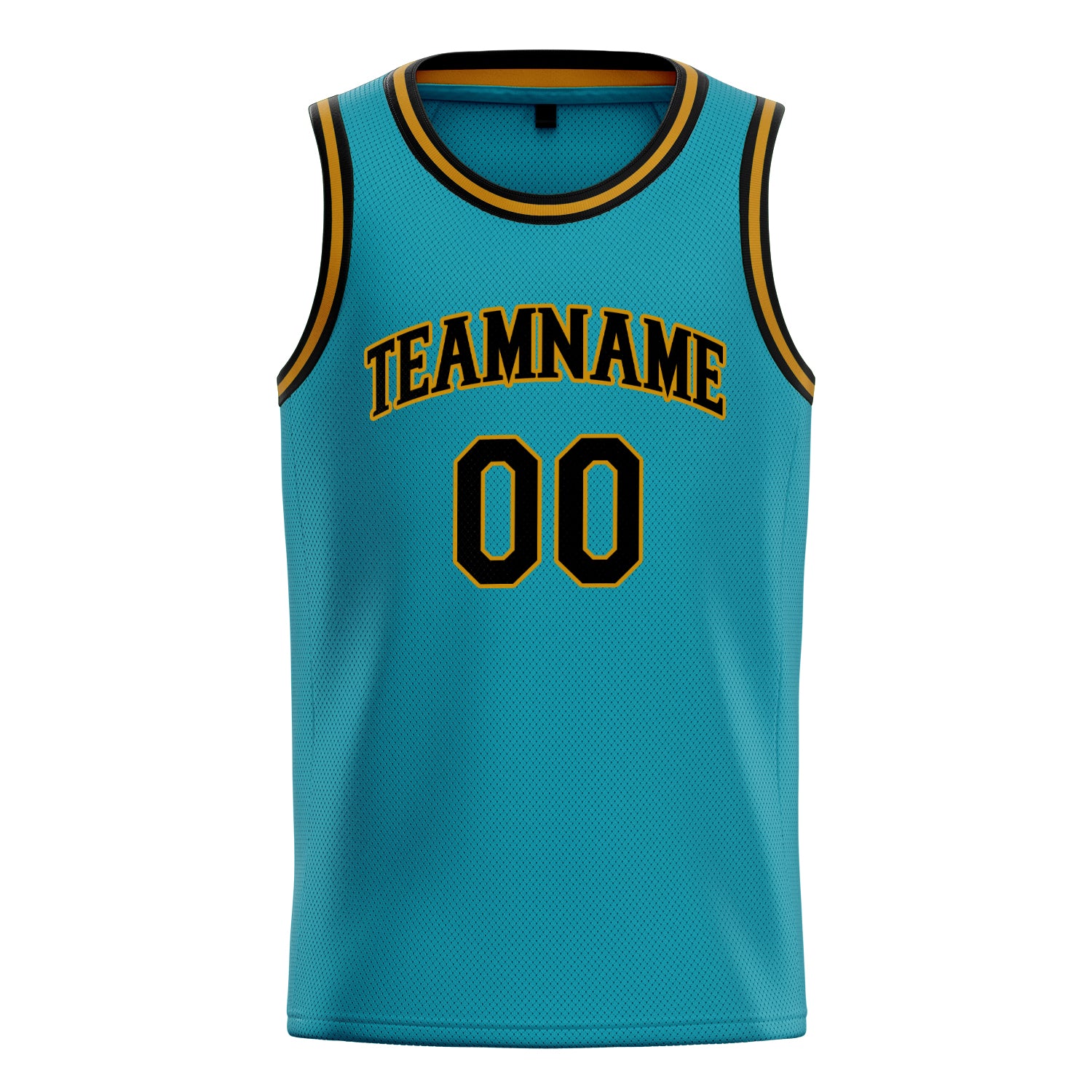 Personalized Teal & Black Solid Color Basketball Jersey