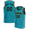 Personalized Teal & Black Solid Color Basketball Jersey