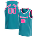 Personalized Teal & Pink Solid Color Basketball Jersey