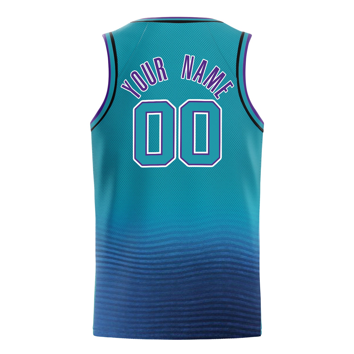 Personalized Teal & Purple Fade Basketball Jersey