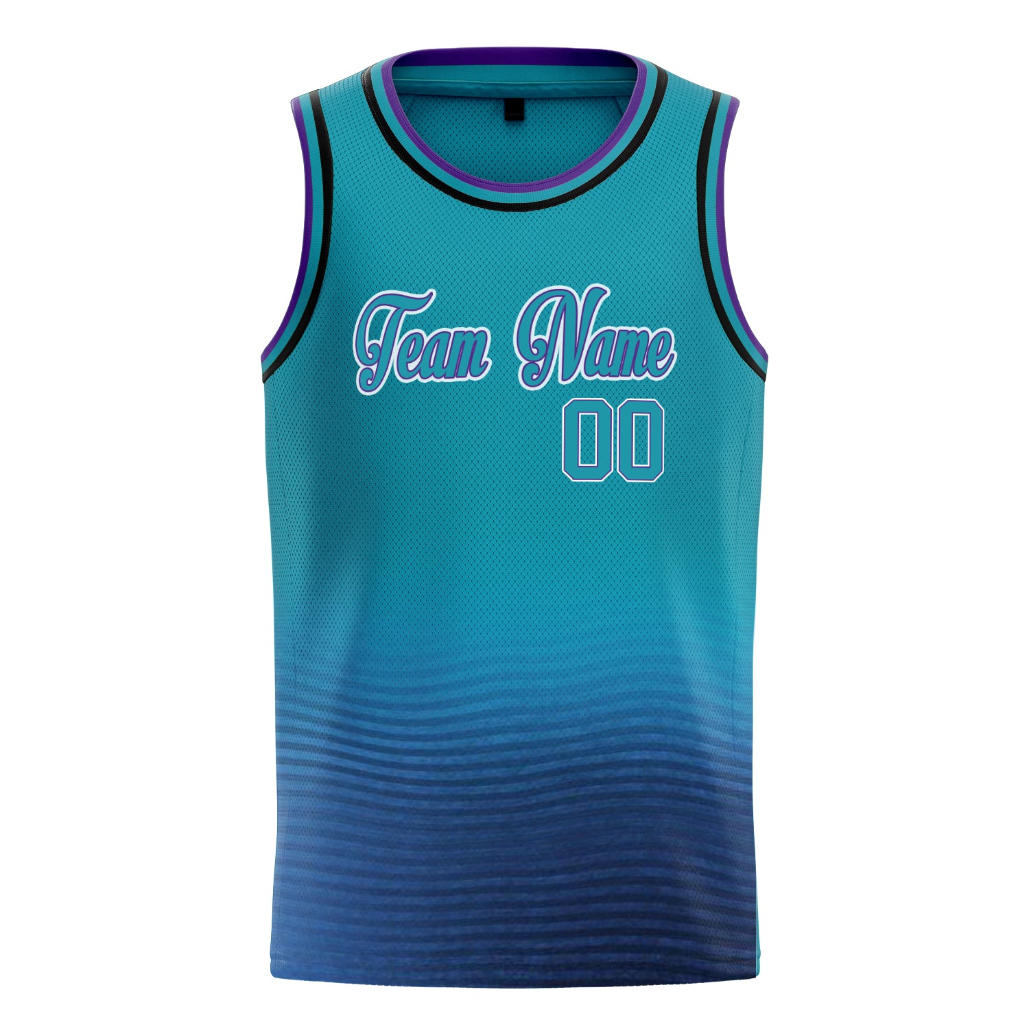 Personalized Teal & Purple Fade Basketball Jersey