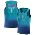 Personalized Teal & Purple Fade Basketball Jersey