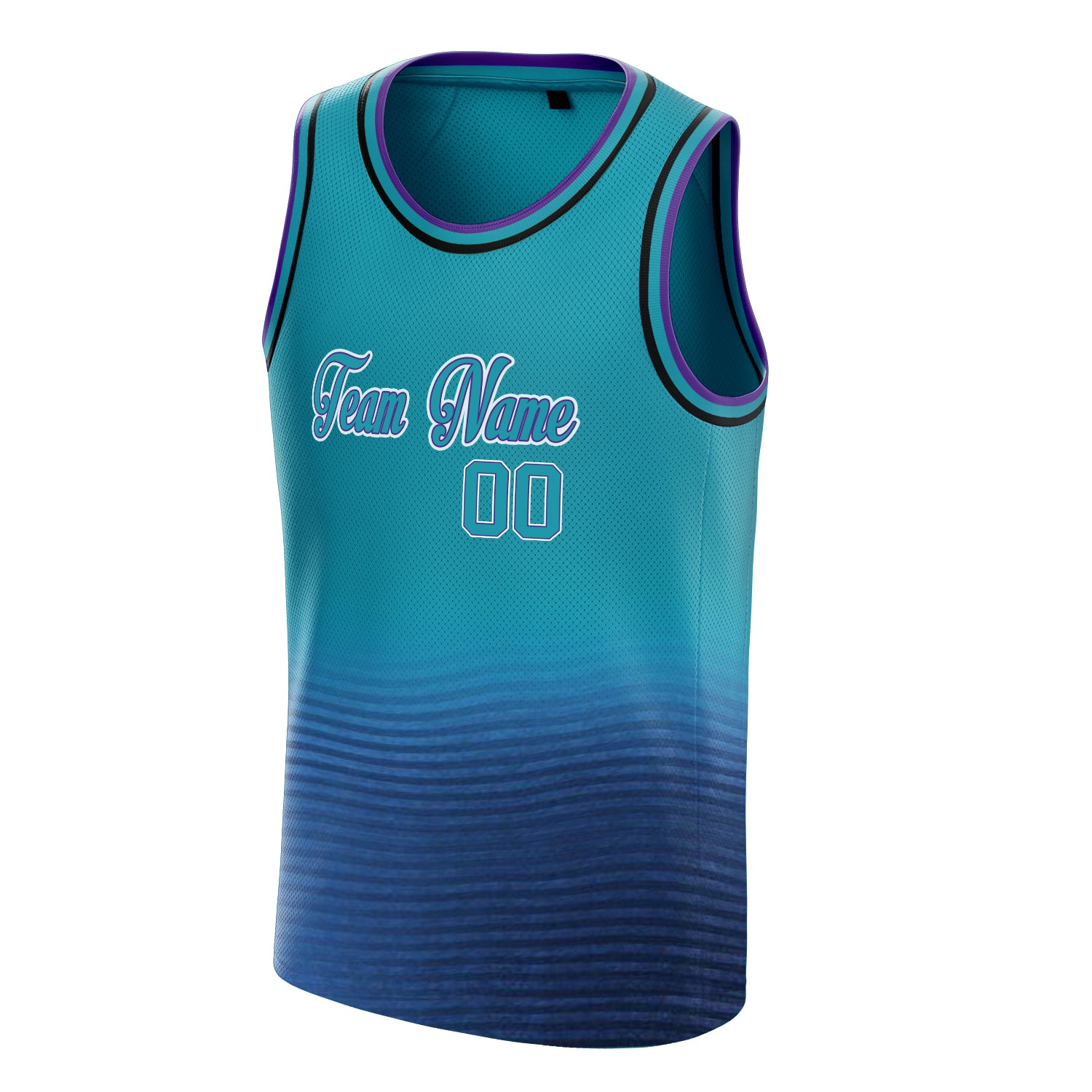 Personalized Teal & Purple Fade Basketball Jersey
