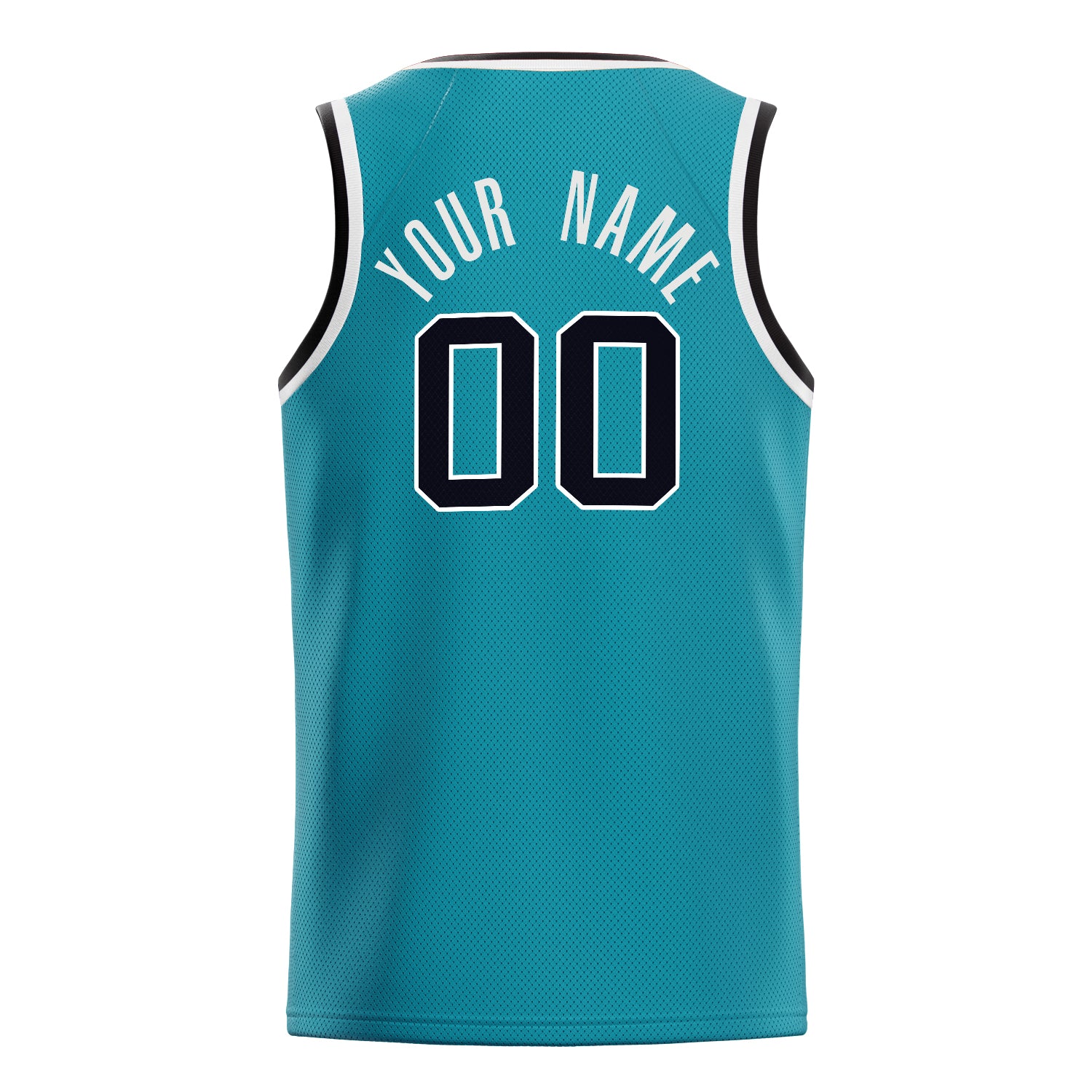 Personalized Teal & Black Solid Color Basketball Jersey