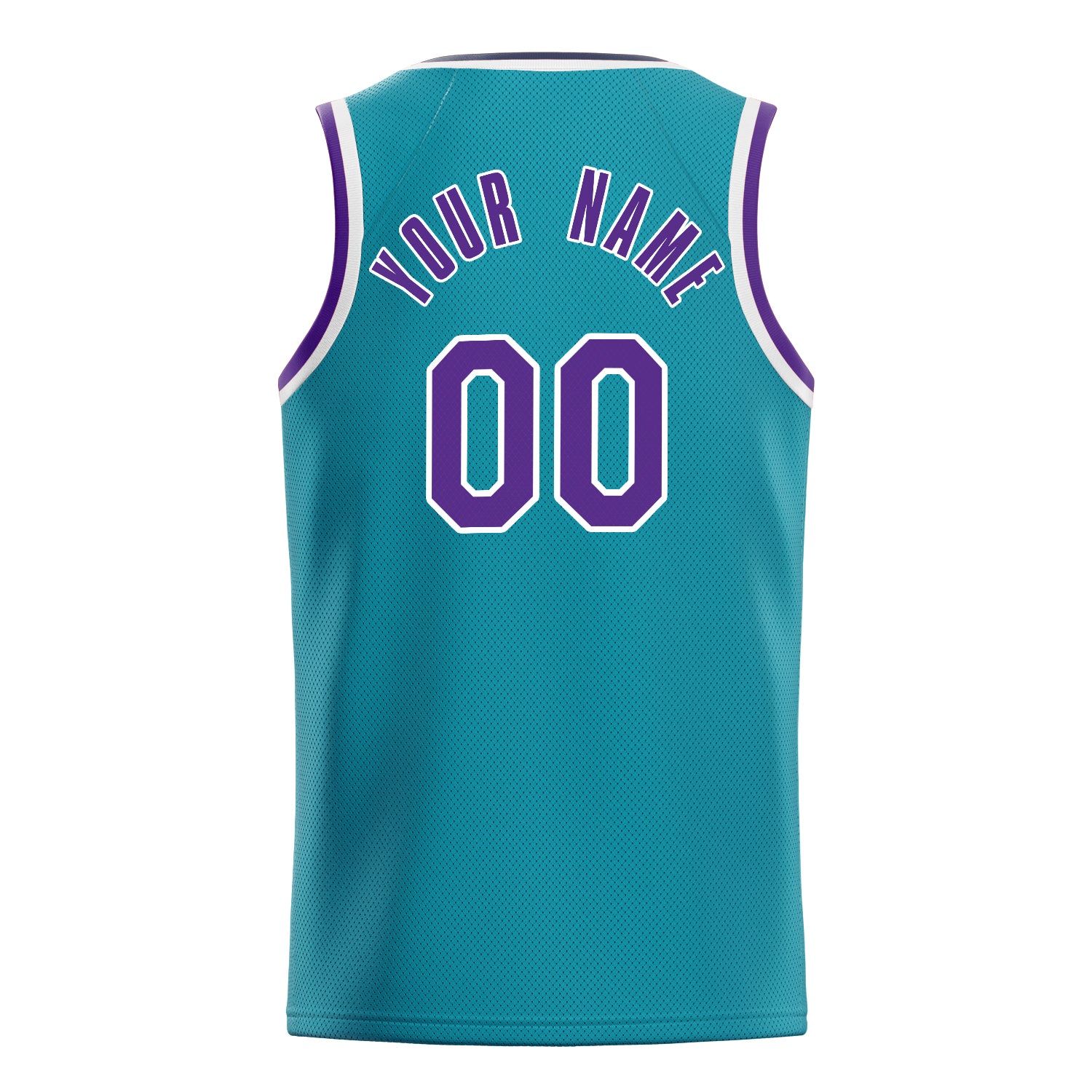 Personalized Teal & Purple Solid Color Basketball Jersey