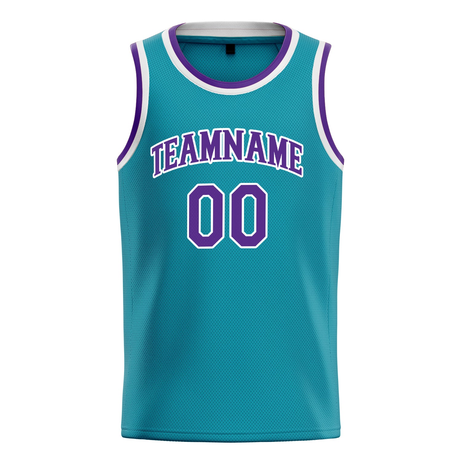 Personalized Teal & Purple Solid Color Basketball Jersey