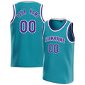 Personalized Teal & Purple Solid Color Basketball Jersey