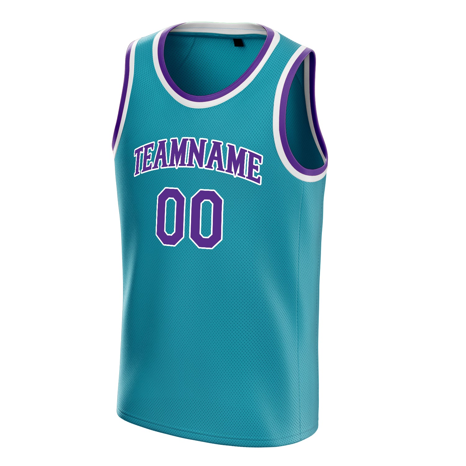 Personalized Teal & Purple Solid Color Basketball Jersey