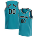 Personalized Teal & Black Solid Color Basketball Jersey