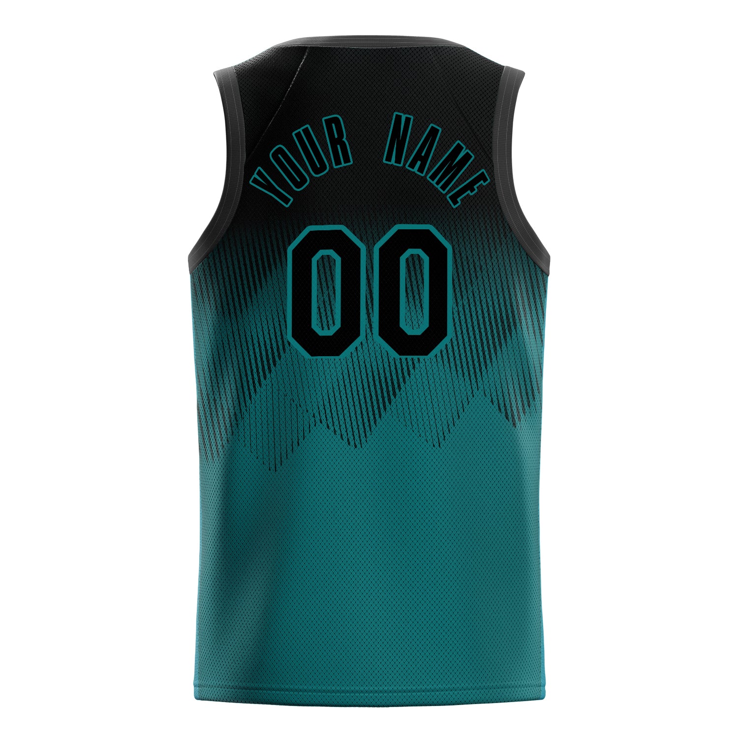 Personalized Teal & Black Fade Basketball Jersey