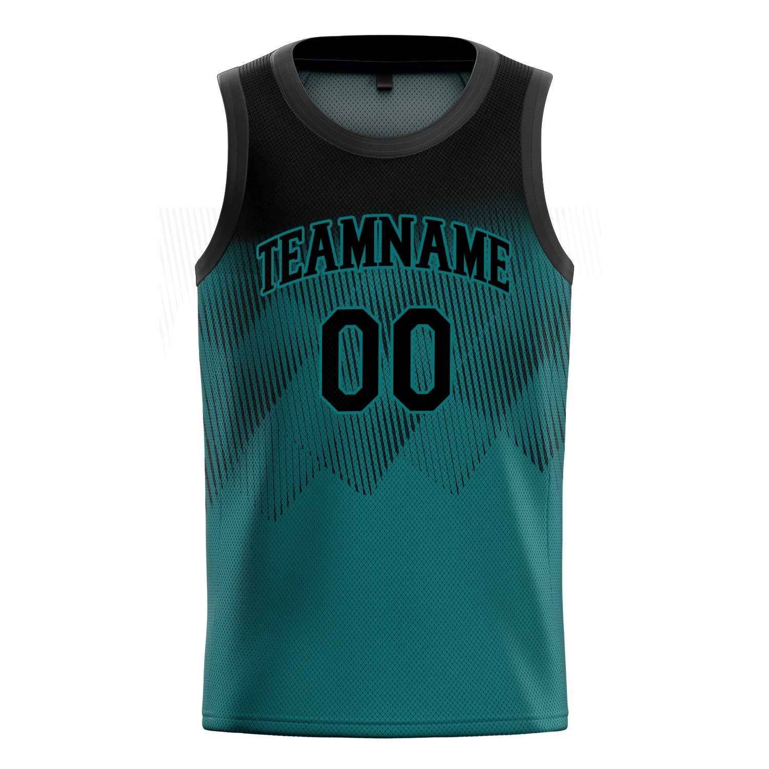 Personalized Teal & Black Fade Basketball Jersey