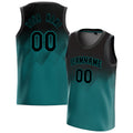 Personalized Teal & Black Fade Basketball Jersey