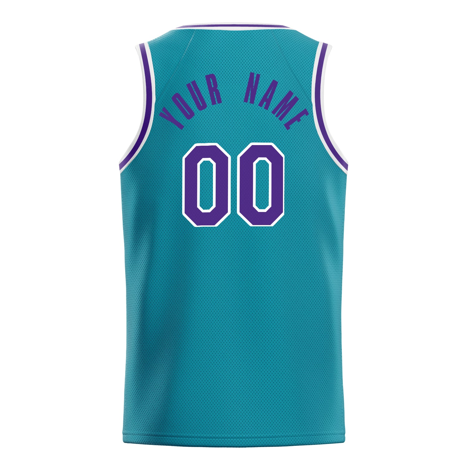 Personalized Teal & Purple Solid Color Basketball Jersey