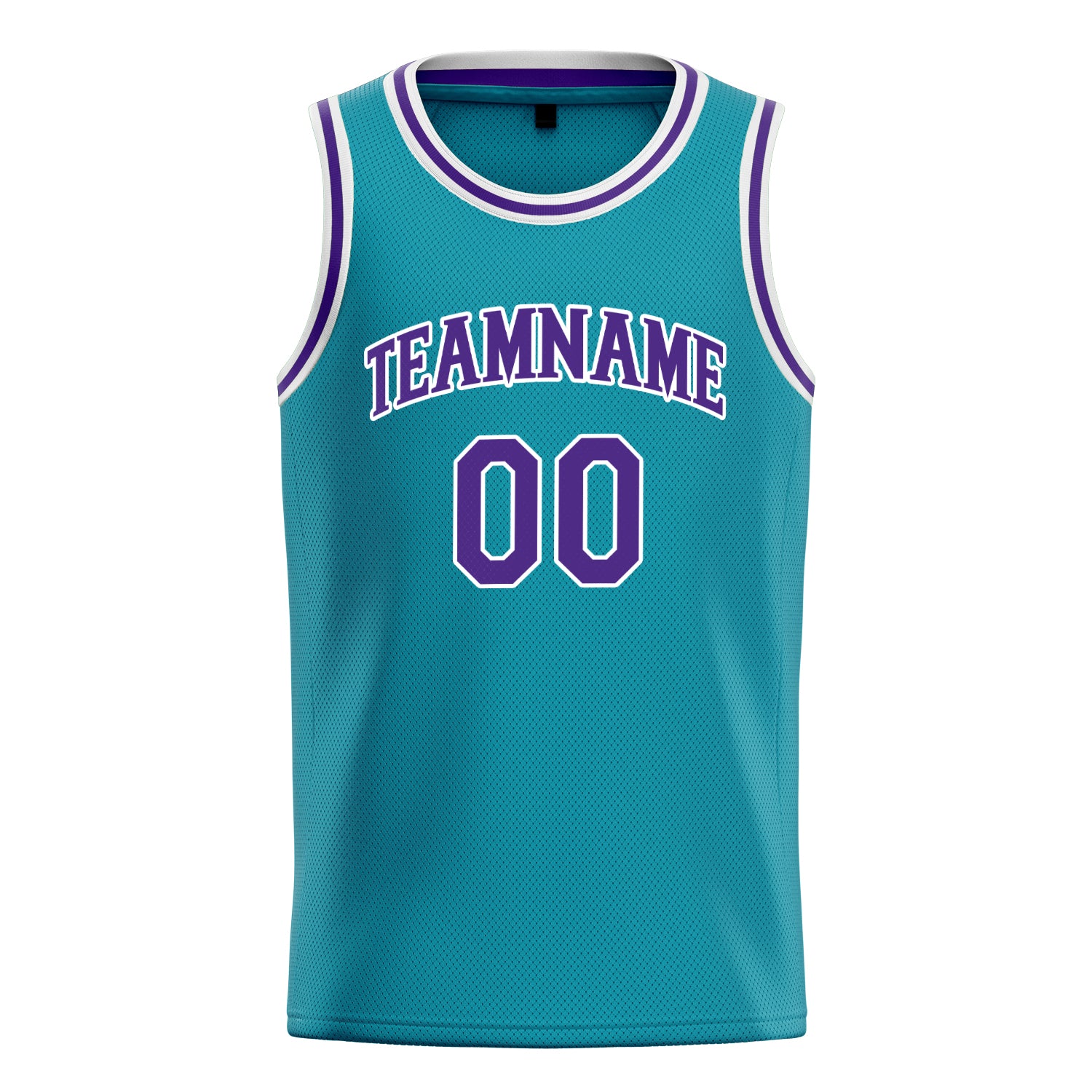 Personalized Teal & Purple Solid Color Basketball Jersey