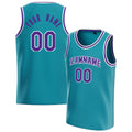 Personalized Teal & Purple Solid Color Basketball Jersey