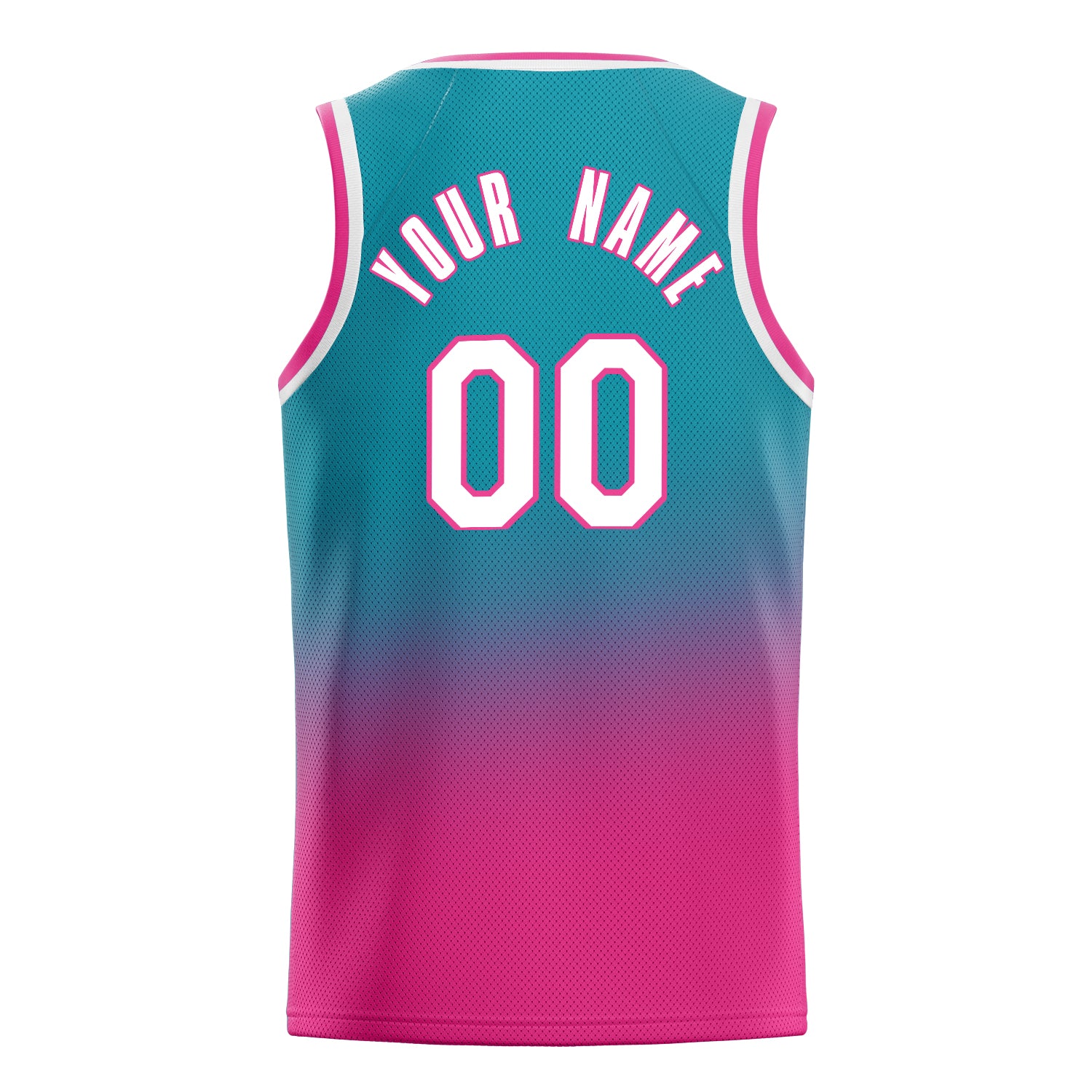 Personalized Teal & Pink Fade Basketball Jersey