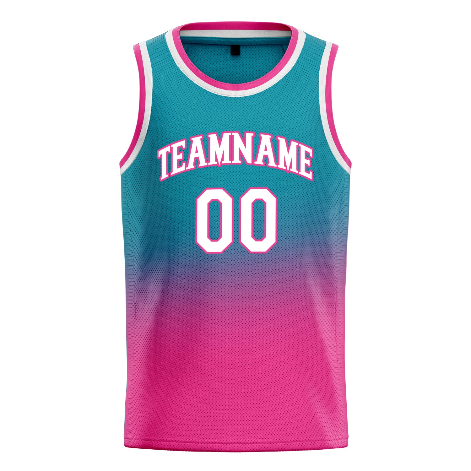 Personalized Teal & Pink Fade Basketball Jersey