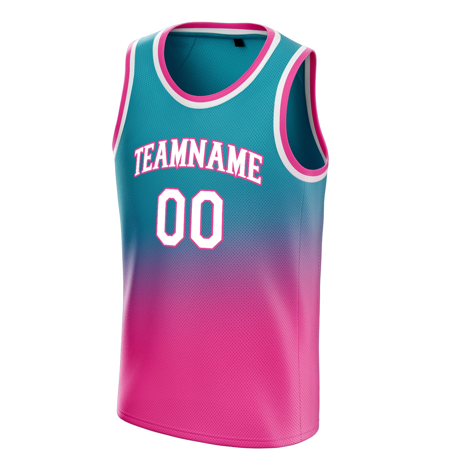 Personalized Teal & Pink Fade Basketball Jersey