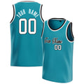 Personalized Teal & White Solid Color Basketball Jersey