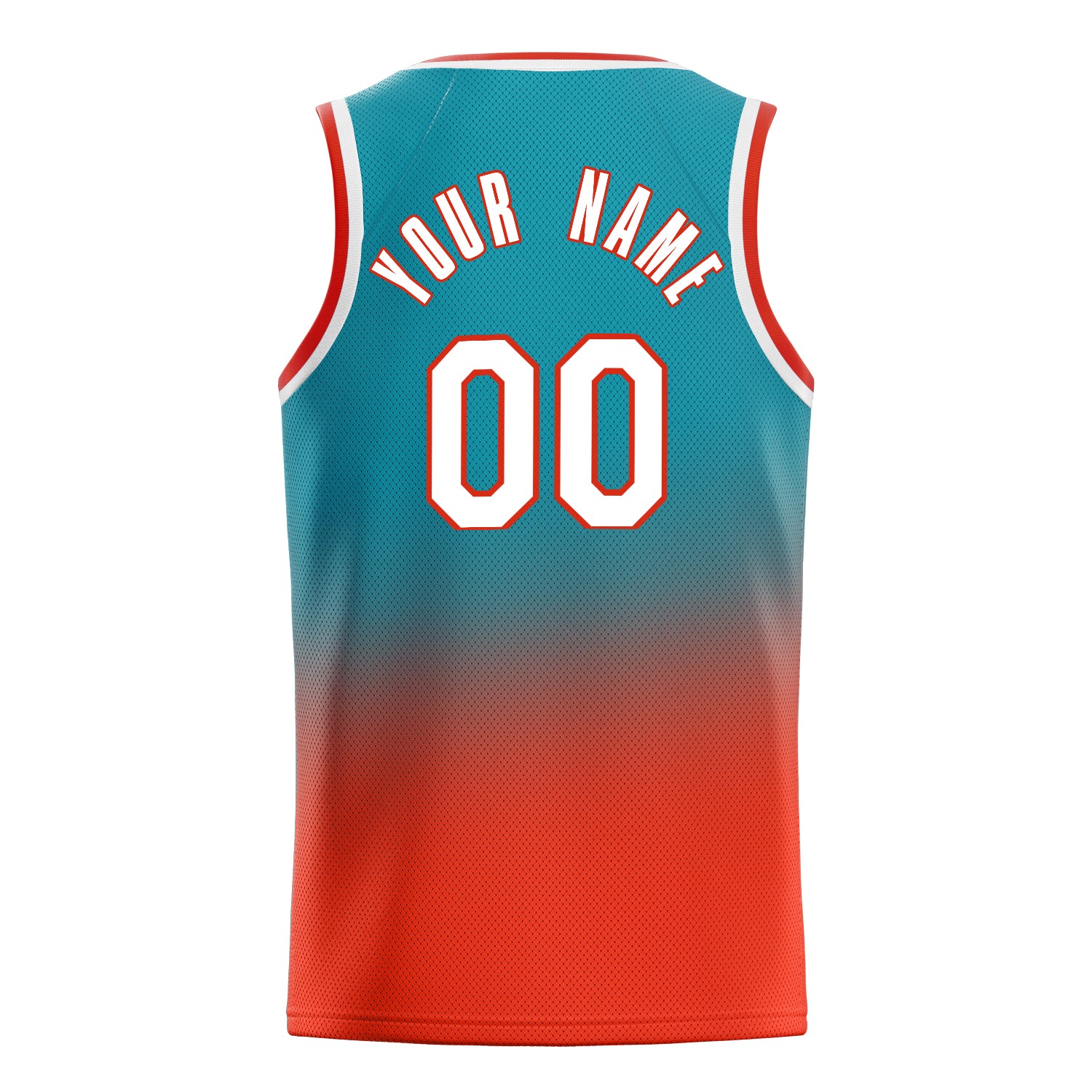 Personalized Teal & Orange Fade Basketball Jersey