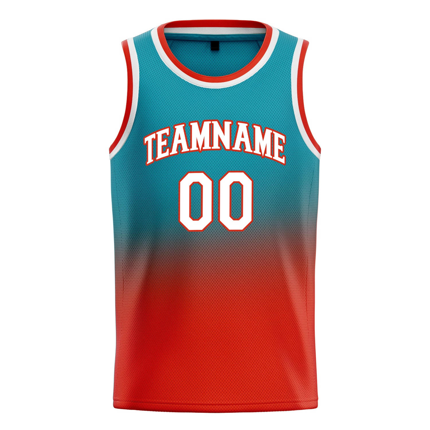 Personalized Teal & Orange Fade Basketball Jersey