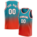 Personalized Teal & Orange Fade Basketball Jersey