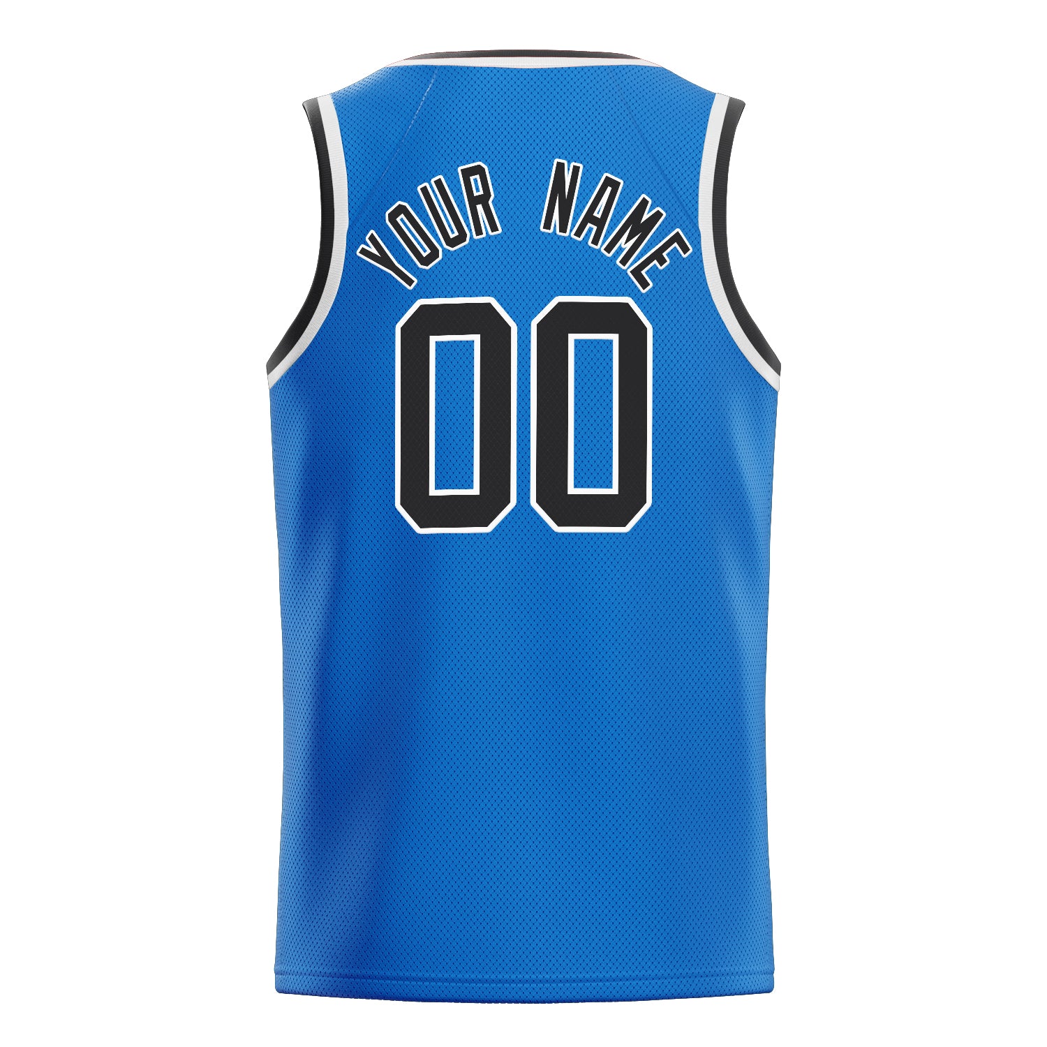 Personalized Blue & Black Solid Color Basketball Jersey