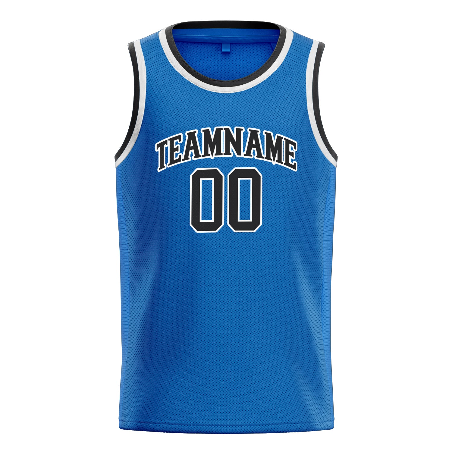 Personalized Blue & Black Solid Color Basketball Jersey