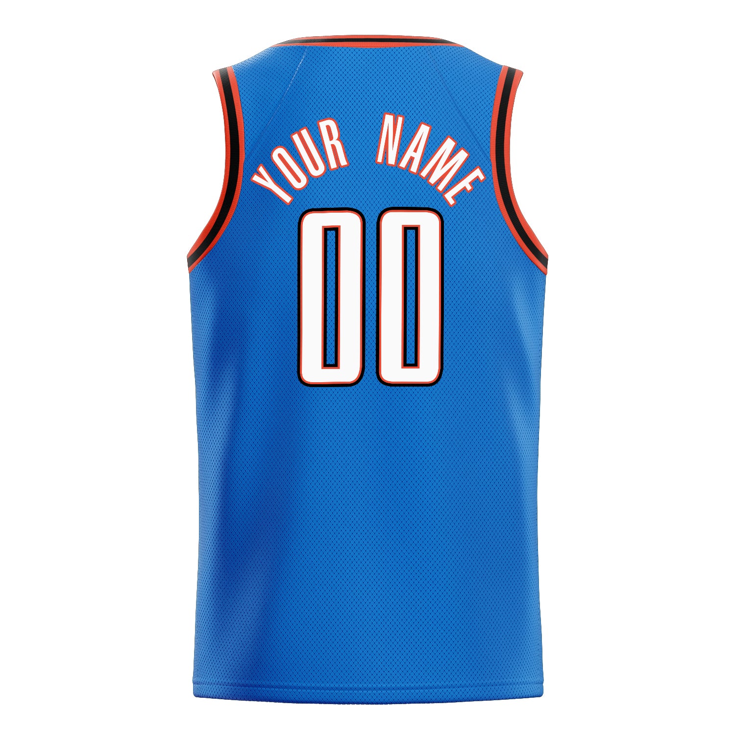 Personalized Blue & White Solid Color Basketball Jersey