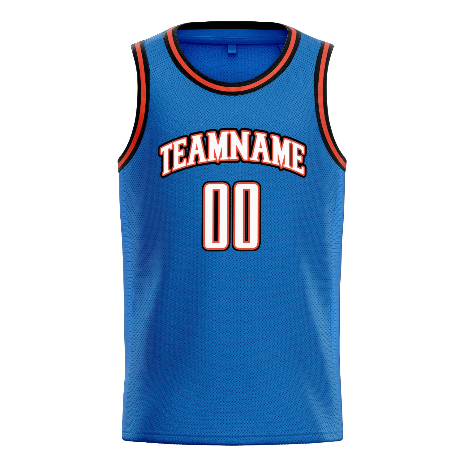 Personalized Blue & White Solid Color Basketball Jersey