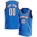 Personalized Blue & White Solid Color Basketball Jersey