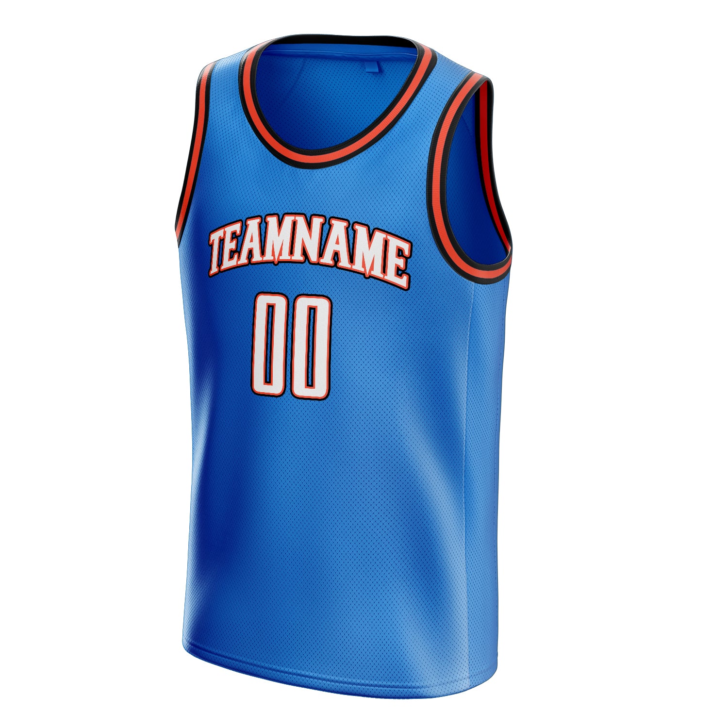Personalized Blue & White Solid Color Basketball Jersey