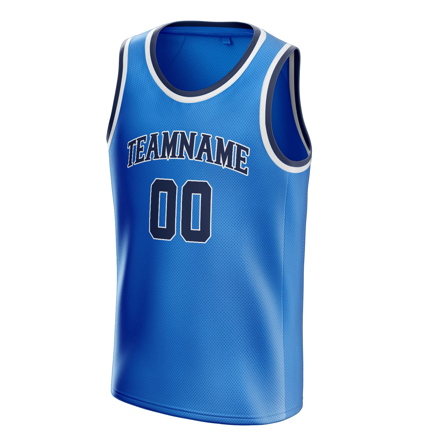 Personalized Blue & Navy Solid Color Basketball Jersey