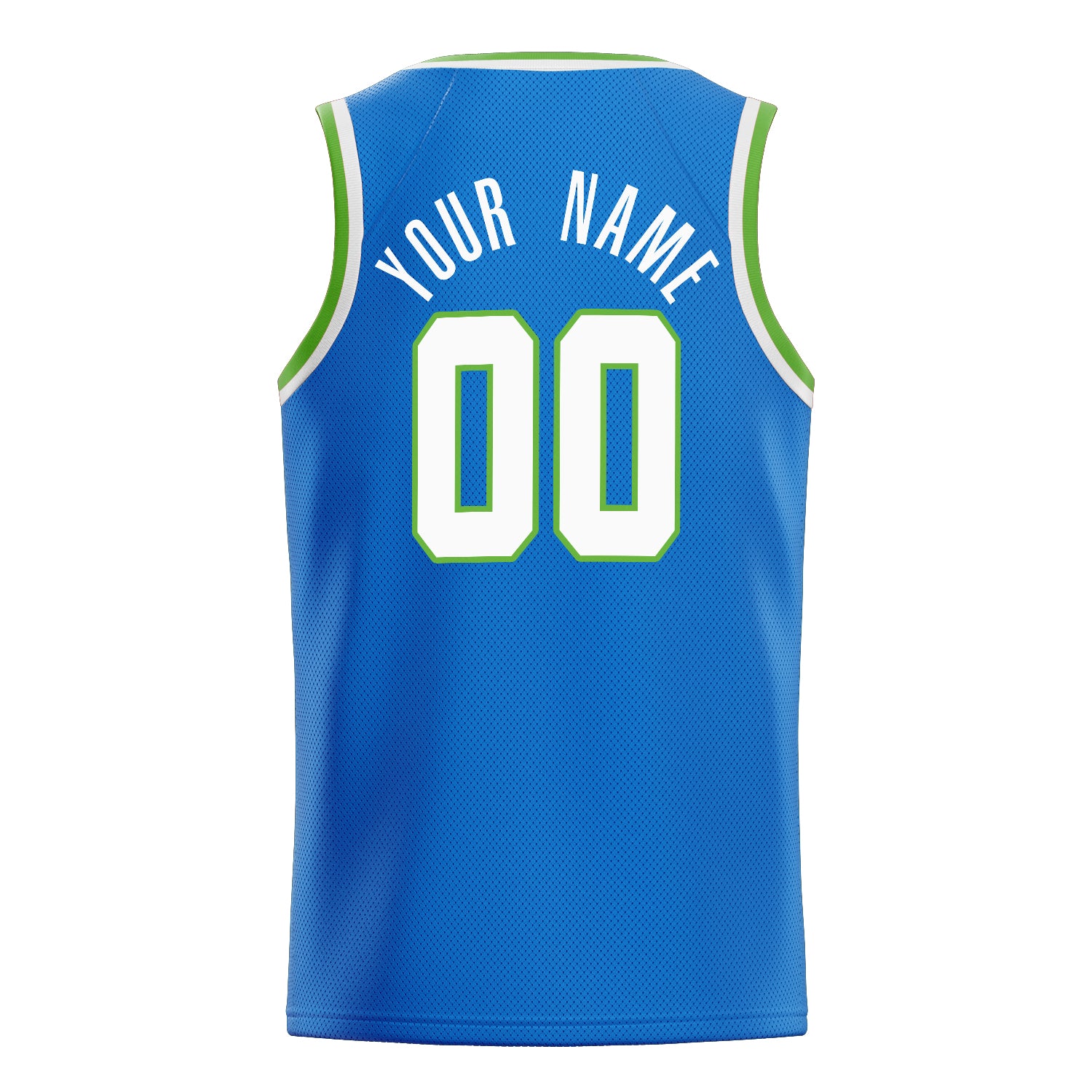 Personalized Blue & White Solid Color Basketball Jersey