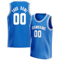 Personalized Blue & White Solid Color Basketball Jersey