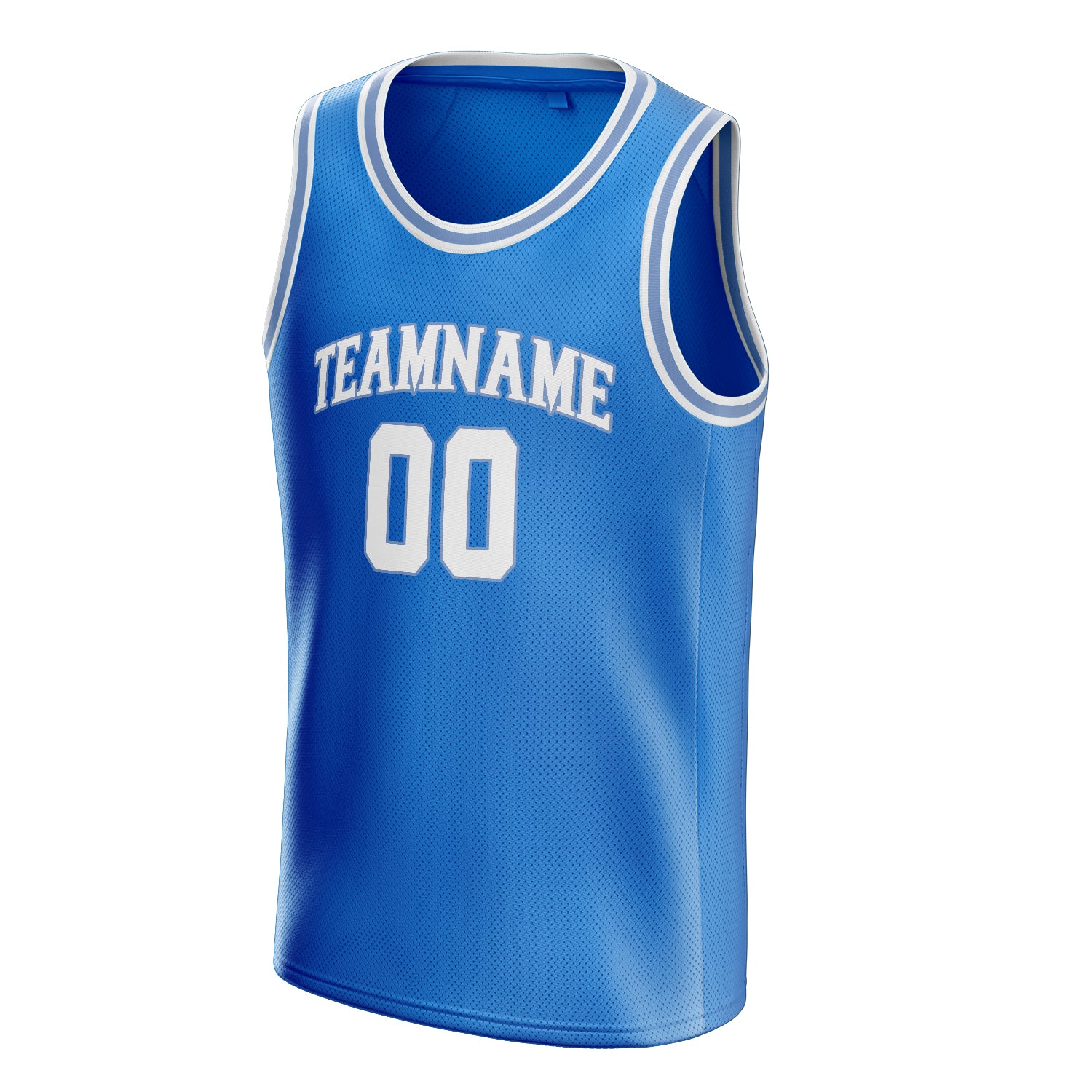 Personalized Blue & White Solid Color Basketball Jersey
