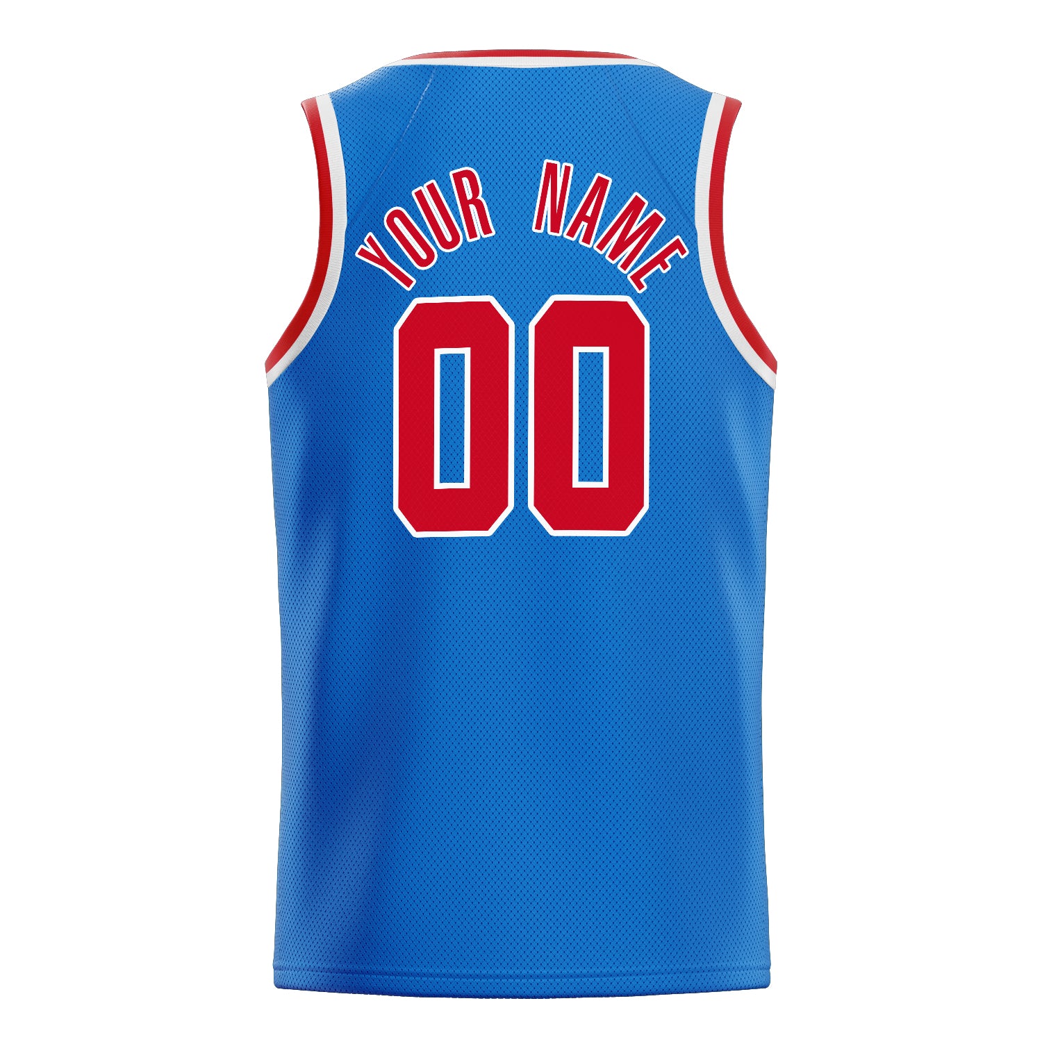 Personalized Blue & Red Solid Color Basketball Jersey