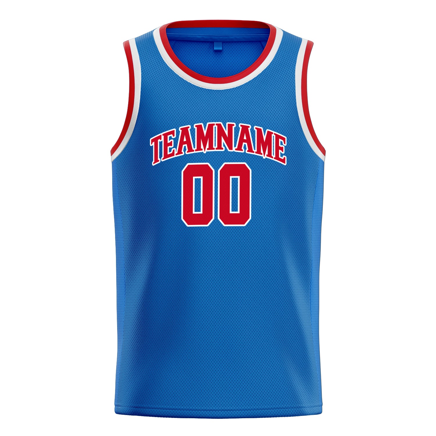 Personalized Blue & Red Solid Color Basketball Jersey