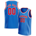 Personalized Blue & Red Solid Color Basketball Jersey