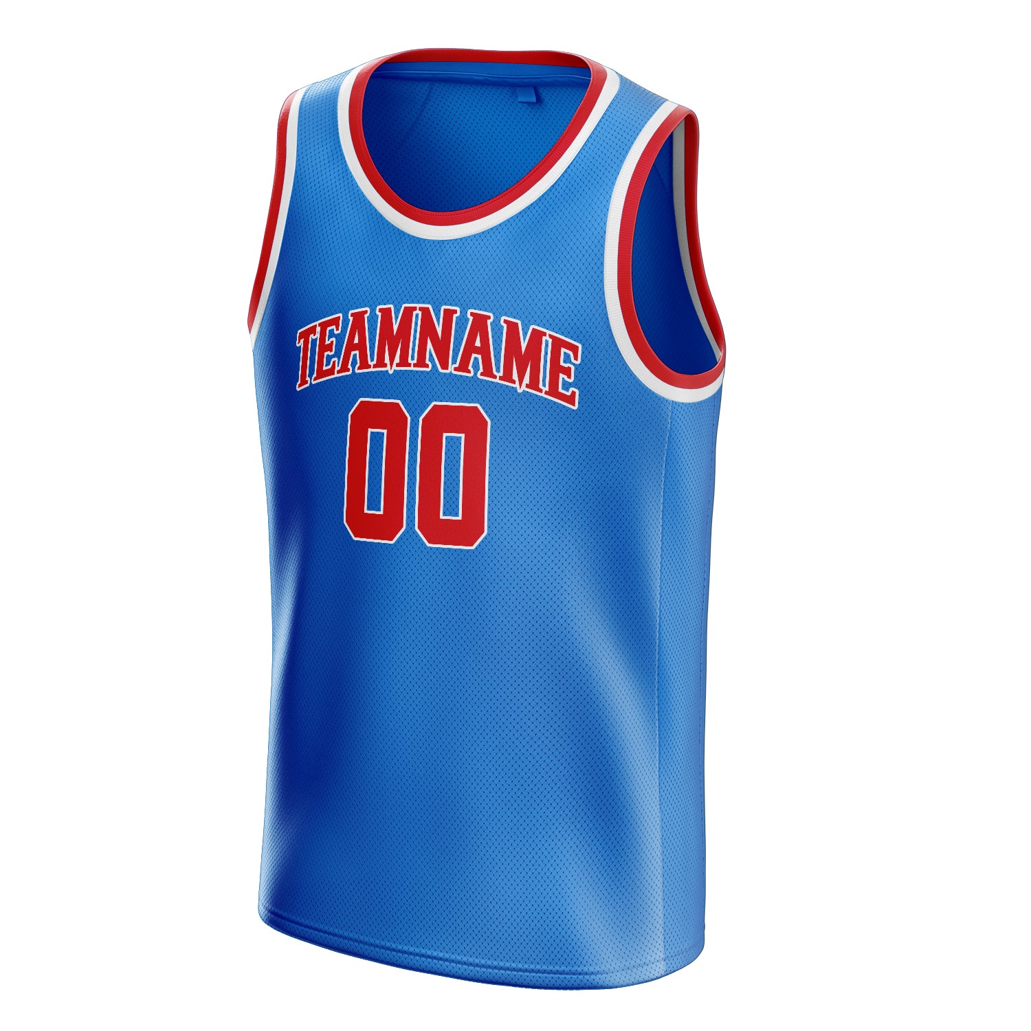 Personalized Blue & Red Solid Color Basketball Jersey
