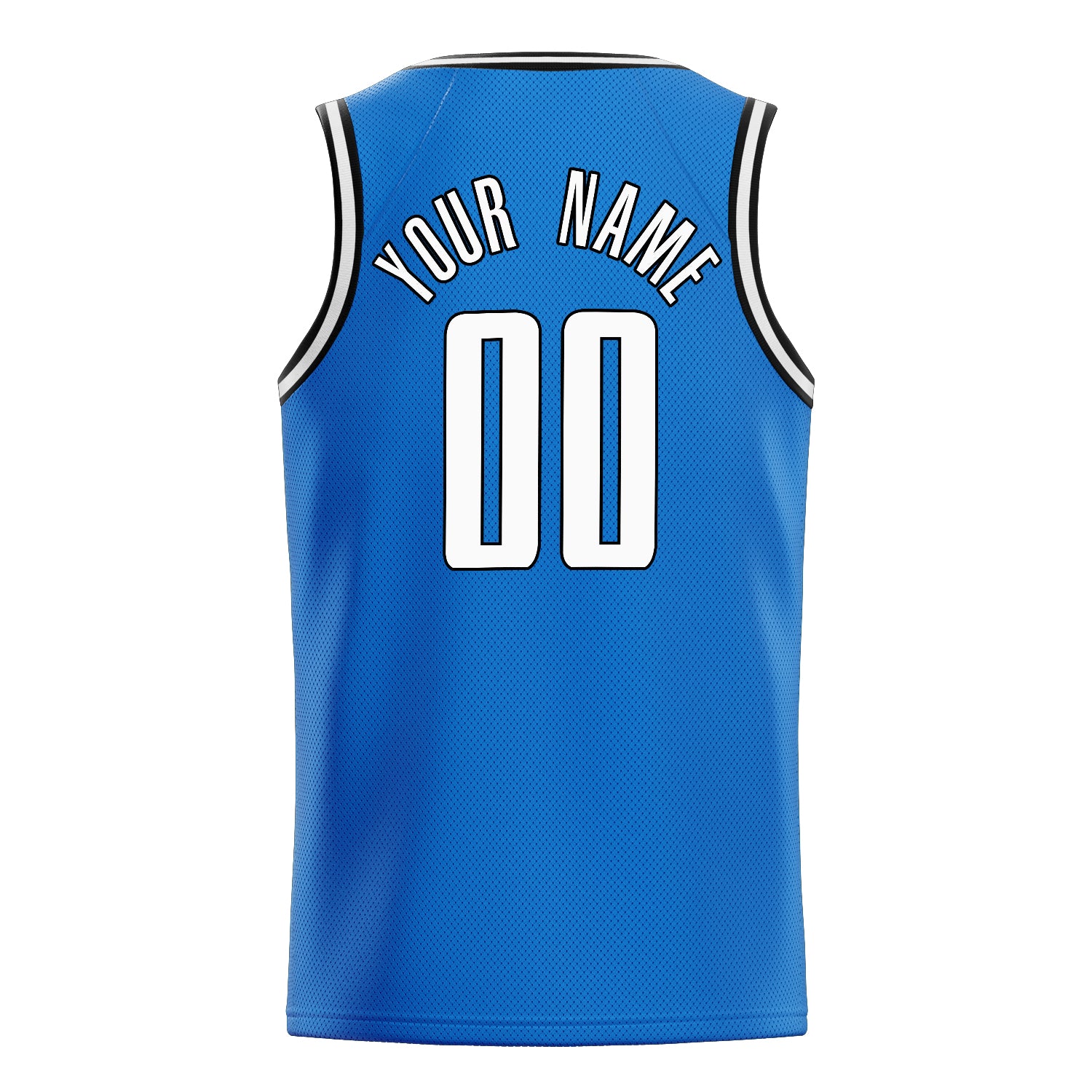 Personalized Blue & White Solid Color Basketball Jersey