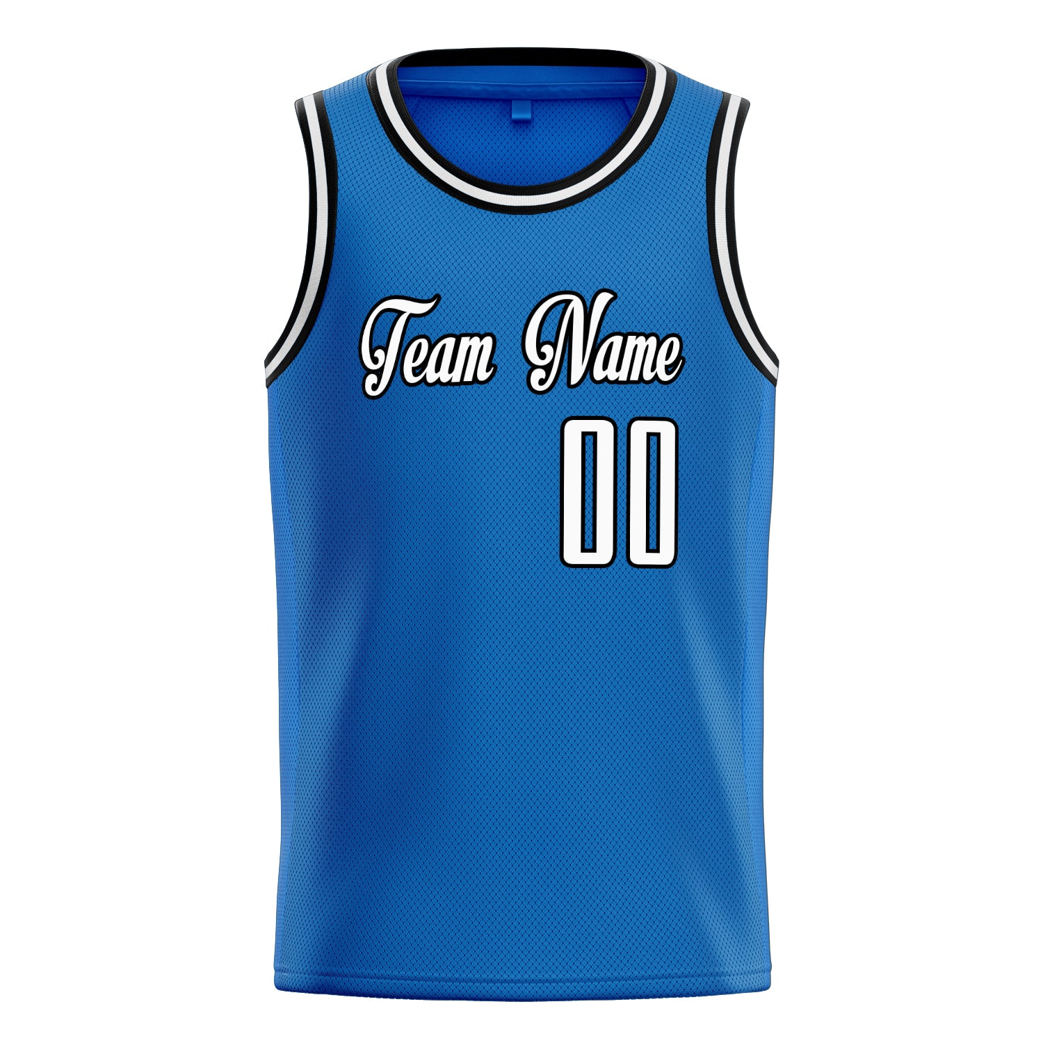 Personalized Blue & White Solid Color Basketball Jersey