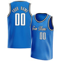 Personalized Blue & White Solid Color Basketball Jersey