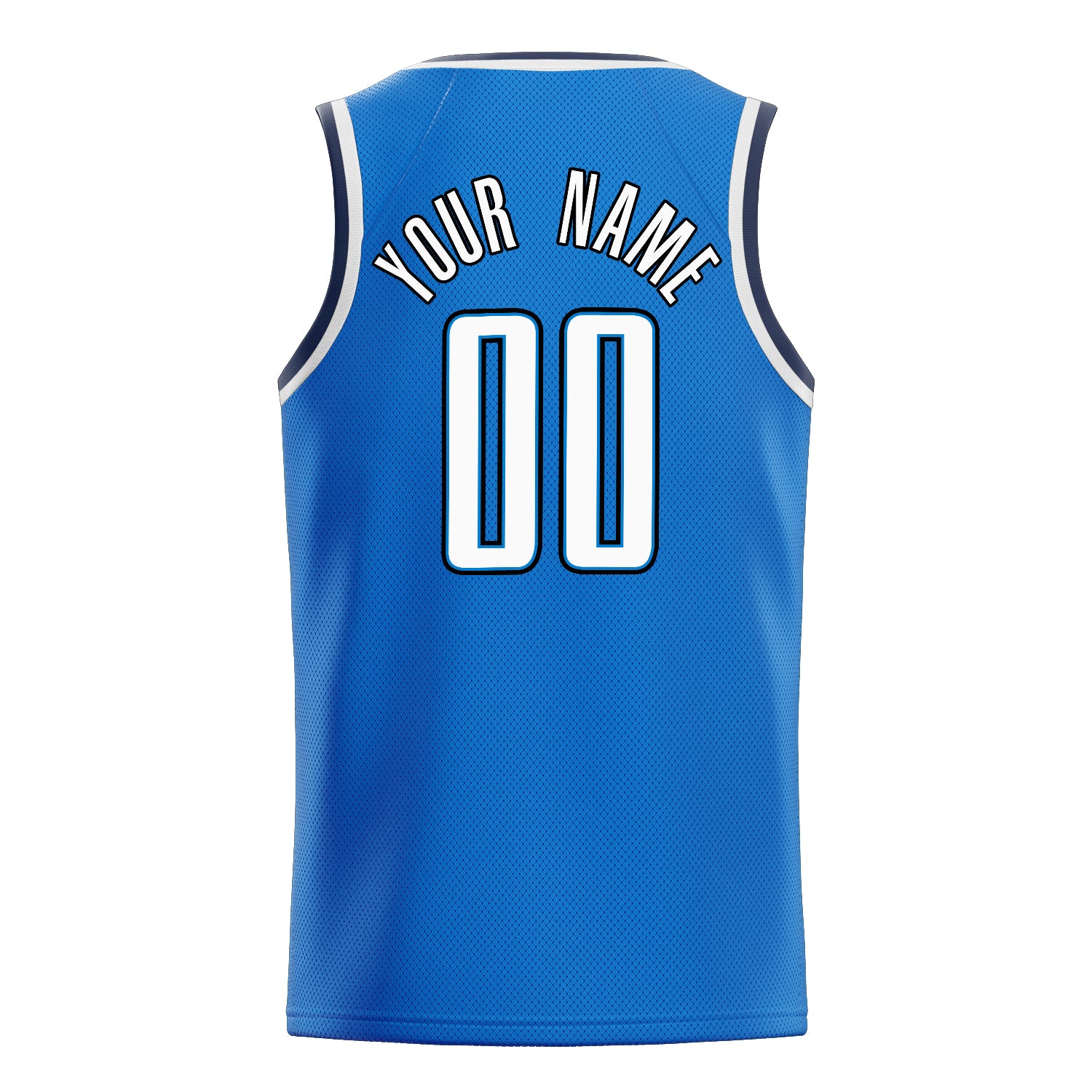 Personalized Blue & White Solid Color Basketball Jersey
