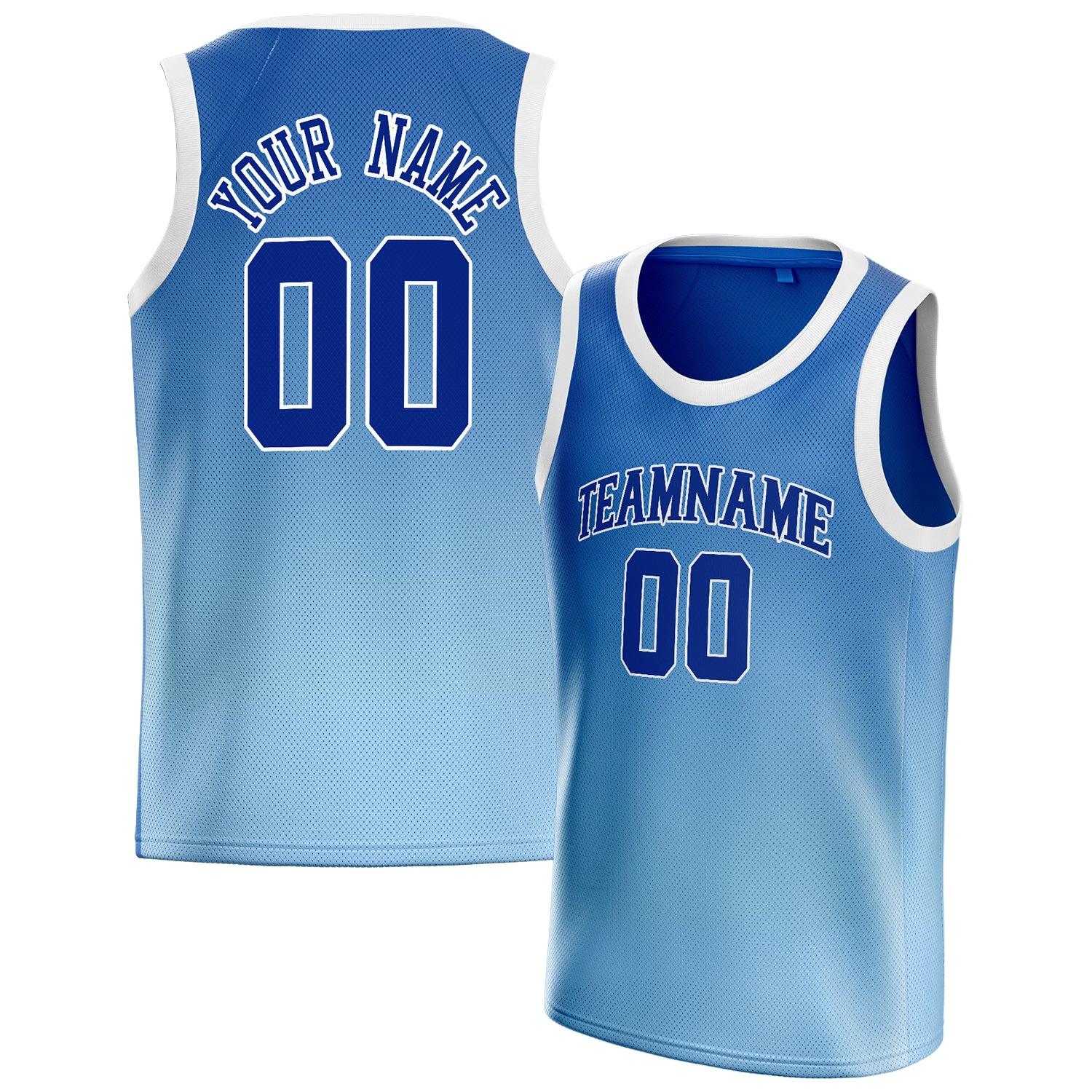 Personalized Blue & Navy Fade Basketball Jersey