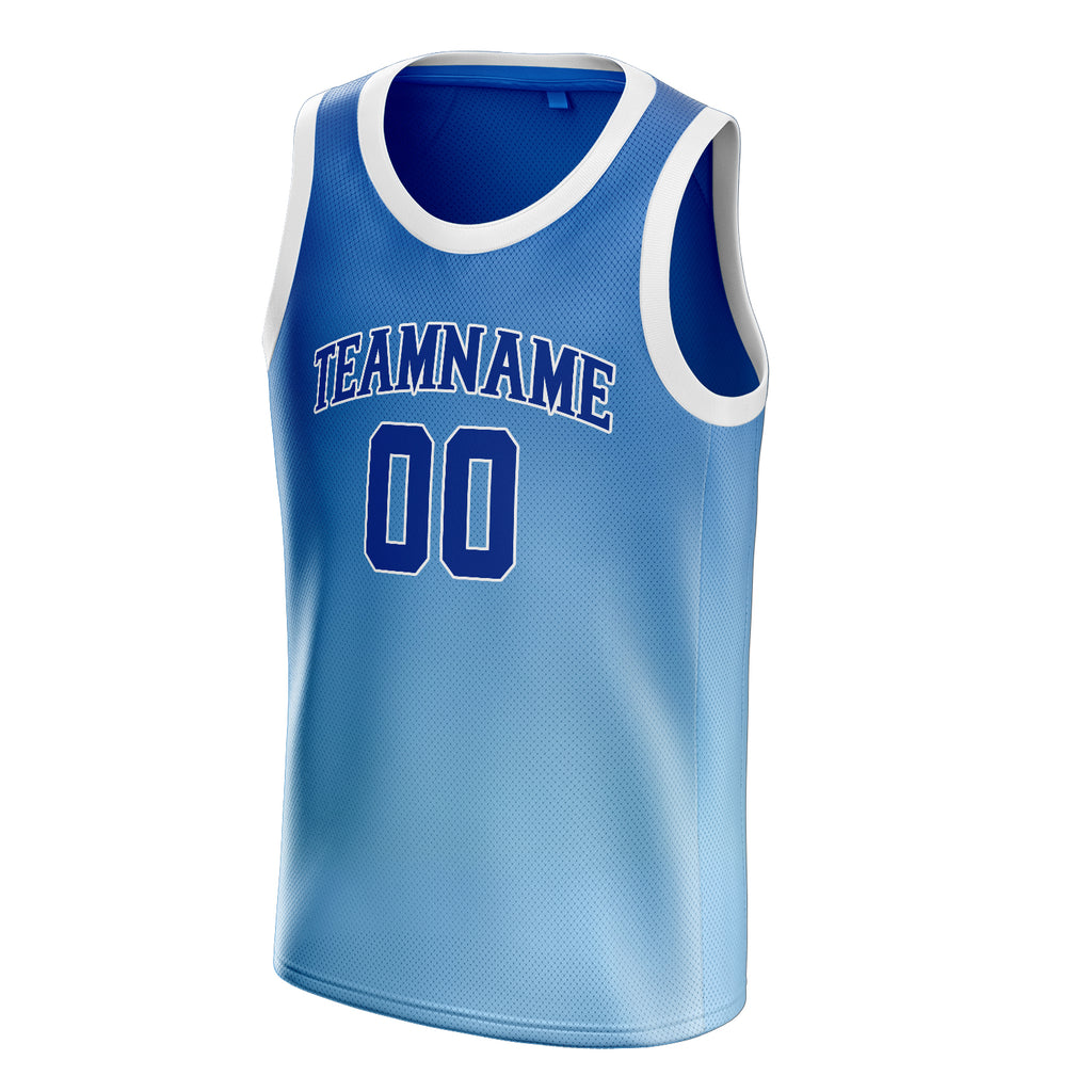 Personalized Blue & Navy Fade Basketball Jersey
